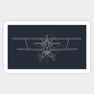 Vintage Airplane Blueprint Sticker